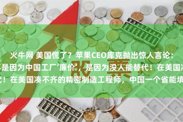火牛网 美国慌了？苹果CEO库克抛出惊人言论：“我们死守中国制造，不是因为中国工厂‘廉价’，是因为没人能替代！在美国凑不齐的精密制造工程师，中国一个省能填满几个足球场！”