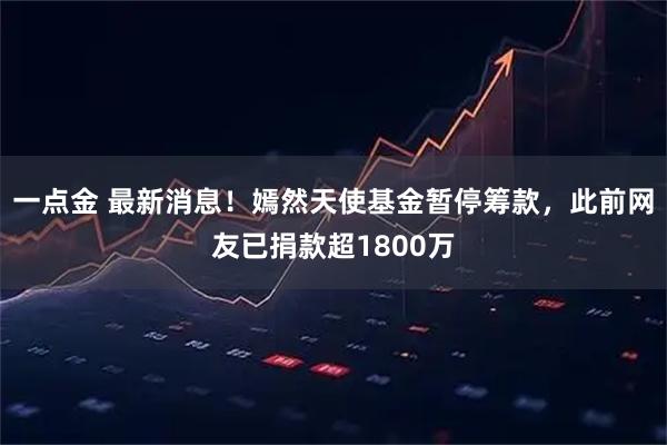 一点金 最新消息！嫣然天使基金暂停筹款，此前网友已捐款超1800万